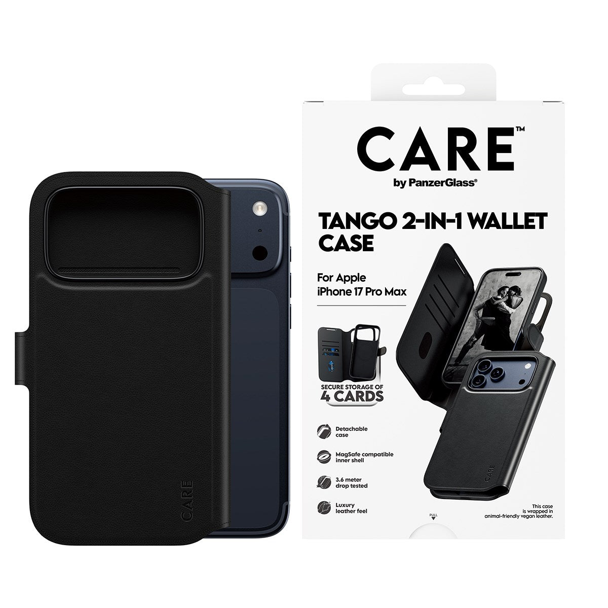 CARE by PanzerGlass® Tango Two-in-One Wallet Case w. MagSafe iPhone 17 Pro Max